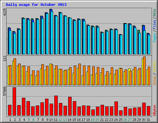 Daily usage for October 2013