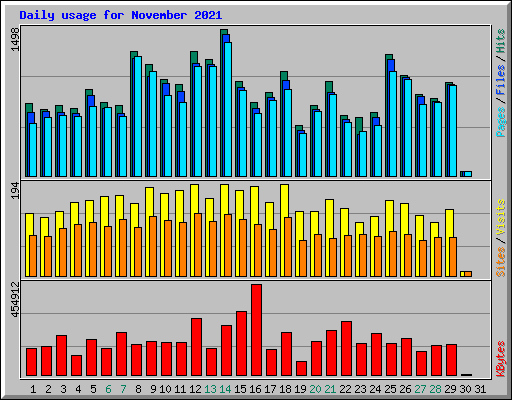 Daily usage for November 2021