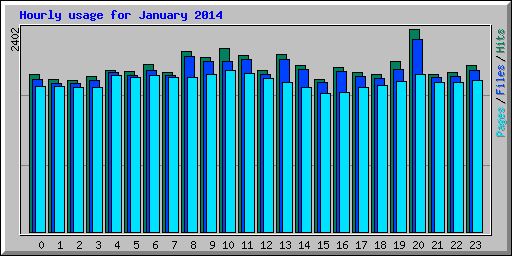 Hourly usage for January 2014