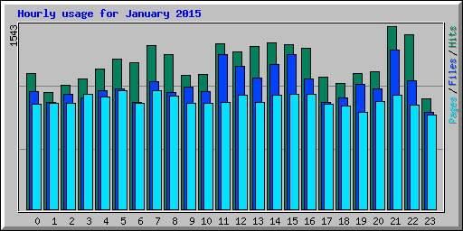 Hourly usage for January 2015