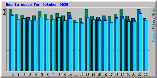 Hourly usage for October 2020