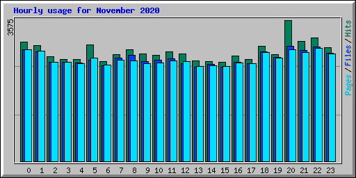 Hourly usage for November 2020