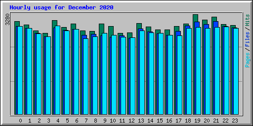 Hourly usage for December 2020