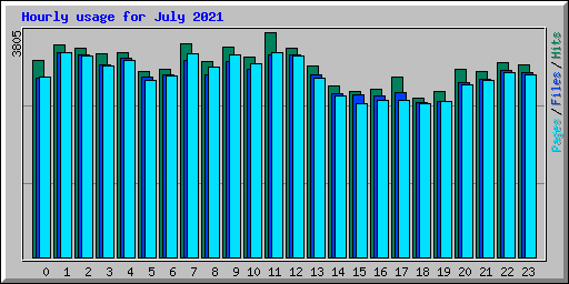 Hourly usage for July 2021